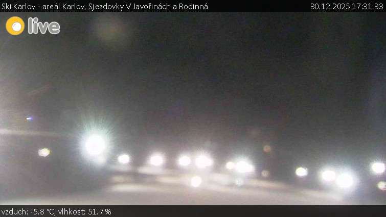 Ski Karlov - areál Karlov - Sjezdovky V Javořinách a Rodinná - 30.12.2025 v 17:31