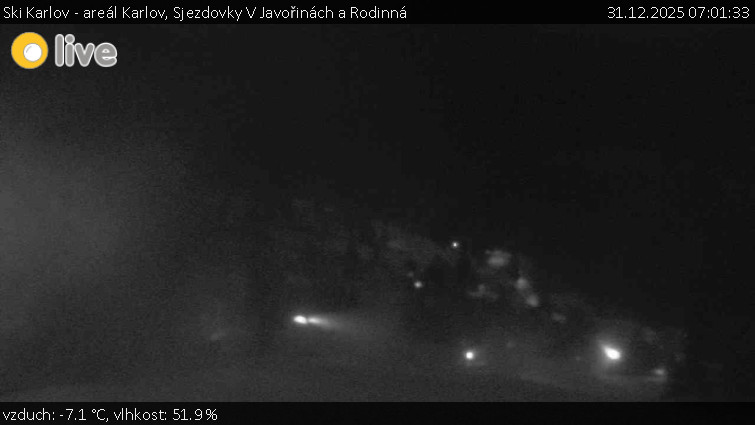 Ski Karlov - areál Karlov - Sjezdovky V Javořinách a Rodinná - 31.12.2025 v 07:01