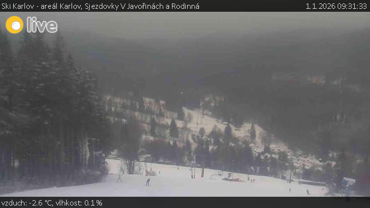 Ski Karlov - areál Karlov - Sjezdovky V Javořinách a Rodinná - 1.1.2026 v 09:31