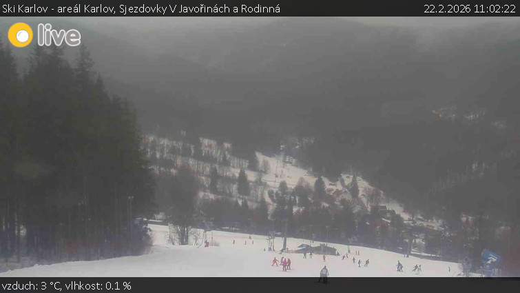 Ski Karlov - areál Karlov - Sjezdovky V Javořinách a Rodinná - 22.2.2026 v 11:02