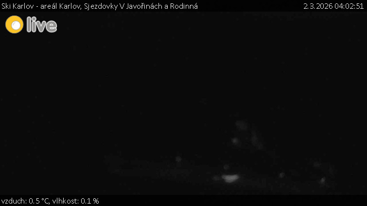 Ski Karlov - areál Karlov - Sjezdovky V Javořinách a Rodinná - 2.3.2026 v 04:02