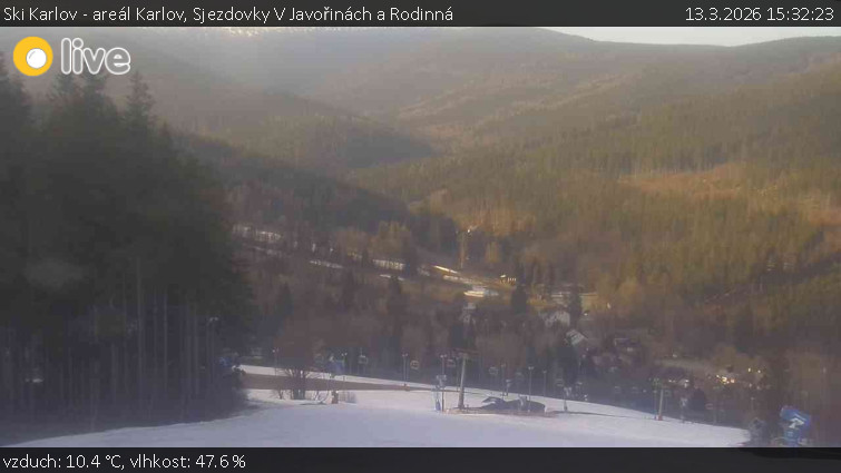 Ski Karlov - areál Karlov - Sjezdovky V Javořinách a Rodinná - 13.3.2026 v 15:32