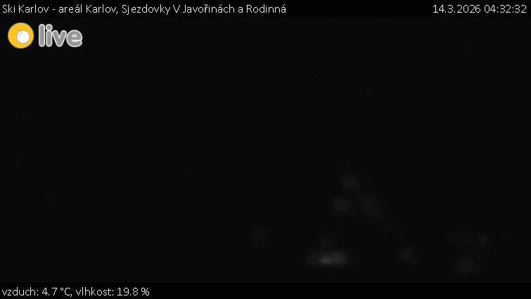 Ski Karlov - areál Karlov - Sjezdovky V Javořinách a Rodinná - 14.3.2026 v 04:32