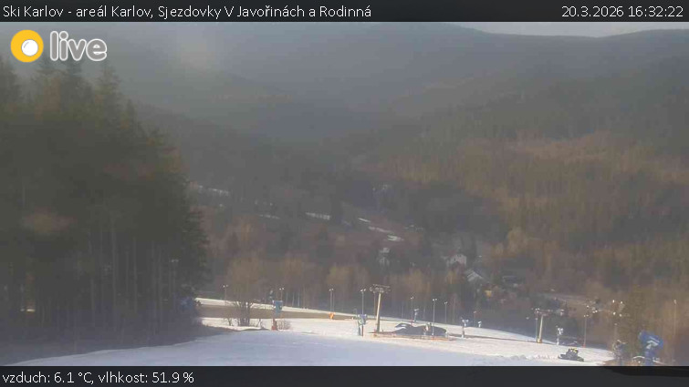 Ski Karlov - areál Karlov - Sjezdovky V Javořinách a Rodinná - 20.3.2026 v 16:32