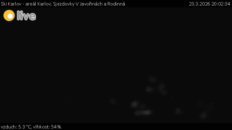 Ski Karlov - areál Karlov - Sjezdovky V Javořinách a Rodinná - 23.3.2026 v 20:02