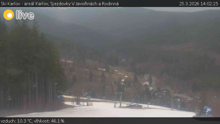 Ski Karlov - areál Karlov - Sjezdovky V Javořinách a Rodinná - 25.3.2026 v 14:02