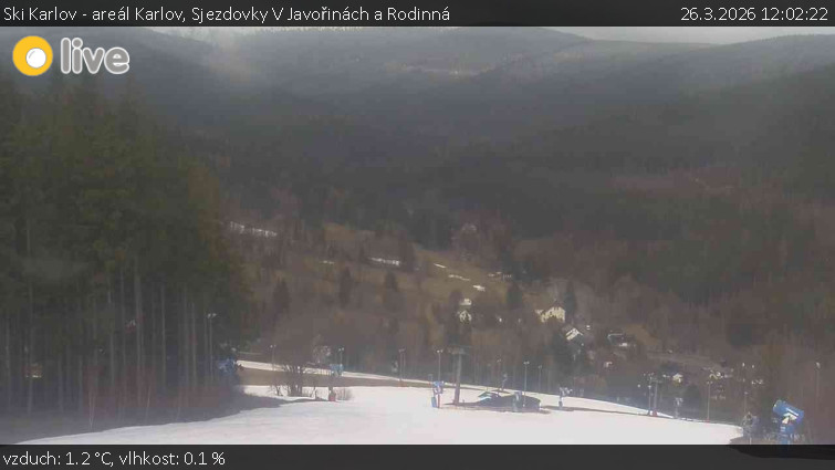 Ski Karlov - areál Karlov - Sjezdovky V Javořinách a Rodinná - 26.3.2026 v 12:02