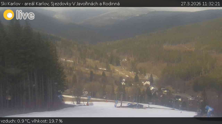 Ski Karlov - areál Karlov - Sjezdovky V Javořinách a Rodinná - 27.3.2026 v 11:32