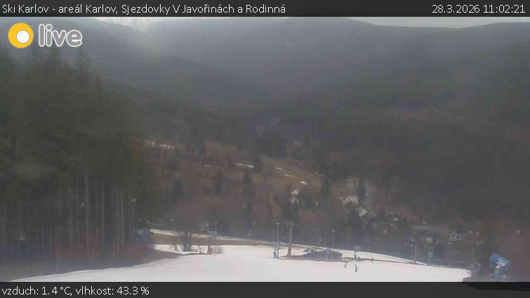 Ski Karlov - areál Karlov - Sjezdovky V Javořinách a Rodinná - 28.3.2026 v 11:02