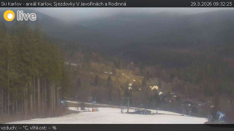 Ski Karlov - areál Karlov - Sjezdovky V Javořinách a Rodinná - 29.3.2026 v 09:32