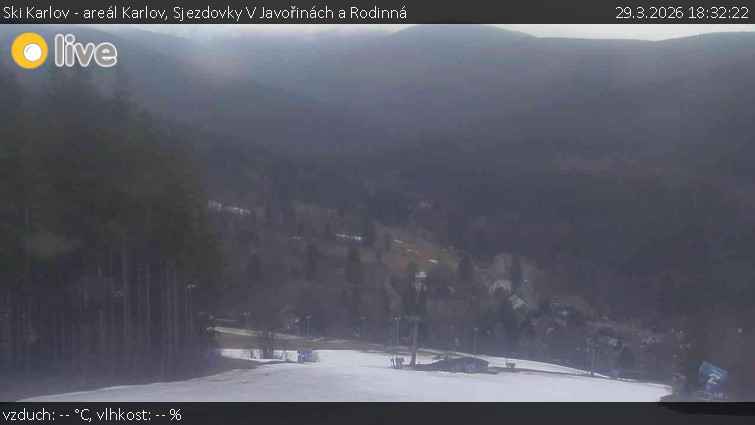 Ski Karlov - areál Karlov - Sjezdovky V Javořinách a Rodinná - 29.3.2026 v 18:32