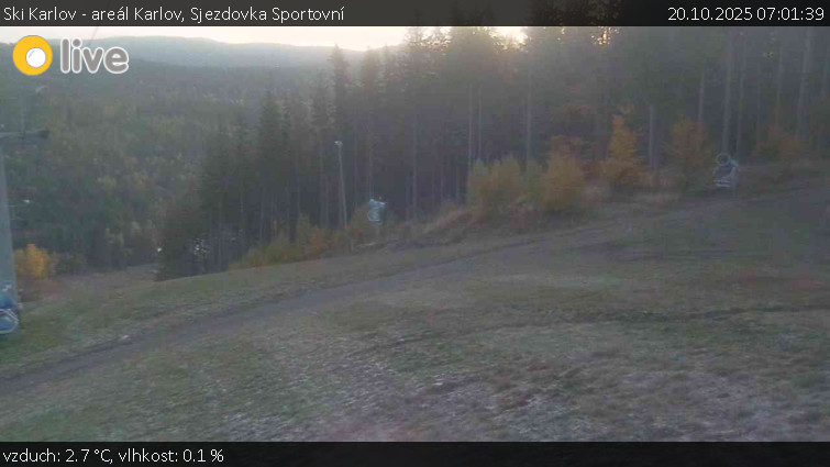 Ski Karlov - areál Karlov - Sjezdovka Sportovní - 20.10.2025 v 07:01 Ski Karlov - areál Karlov - Sjezdovka Sportovní - 20.10.2025 v 07:01