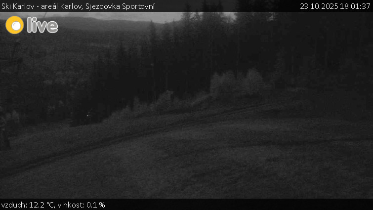 Ski Karlov - areál Karlov - Sjezdovka Sportovní - 23.10.2025 v 18:01 Ski Karlov - areál Karlov - Sjezdovka Sportovní - 23.10.2025 v 18:01