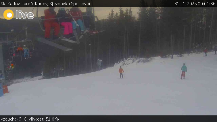 Ski Karlov - areál Karlov - Sjezdovka Sportovní - 31.12.2025 v 09:01