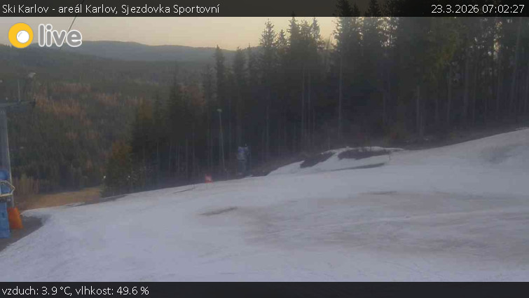 Ski Karlov - areál Karlov - Sjezdovka Sportovní - 23.3.2026 v 07:02