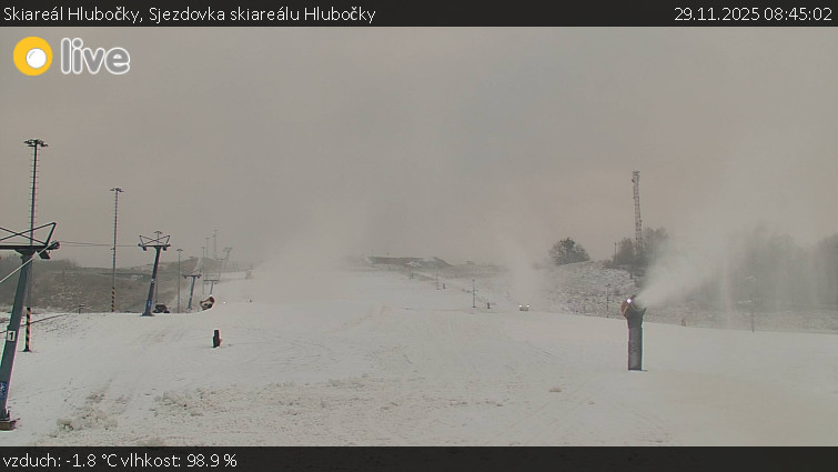 Skiareál Hlubočky - Sjezdovka skiareálu Hlubočky - 29.11.2025 v 08:45