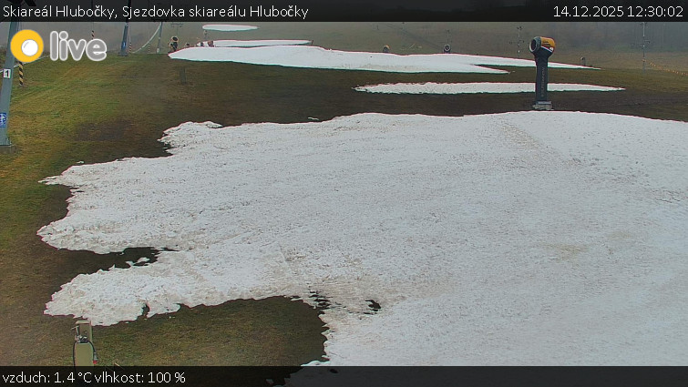 Skiareál Hlubočky - Sjezdovka skiareálu Hlubočky - 14.12.2025 v 12:30