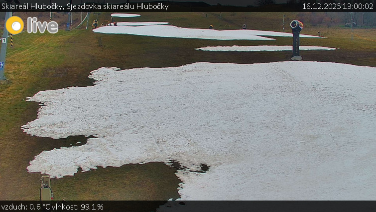 Skiareál Hlubočky - Sjezdovka skiareálu Hlubočky - 16.12.2025 v 13:00