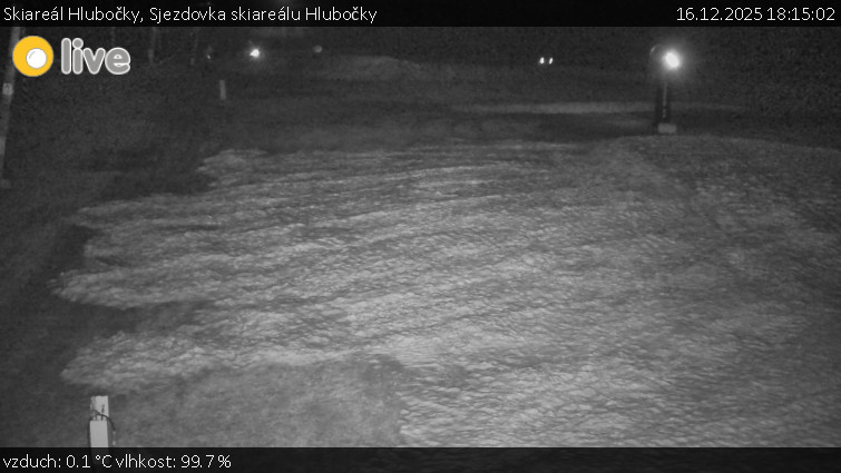 Skiareál Hlubočky - Sjezdovka skiareálu Hlubočky - 16.12.2025 v 18:15