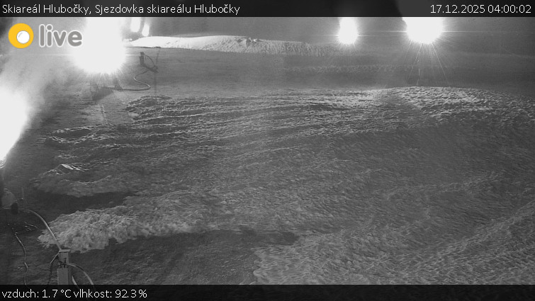Skiareál Hlubočky - Sjezdovka skiareálu Hlubočky - 17.12.2025 v 04:00