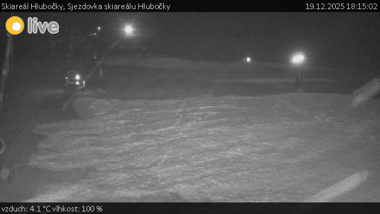 Skiareál Hlubočky - Sjezdovka skiareálu Hlubočky - 19.12.2025 v 18:15
