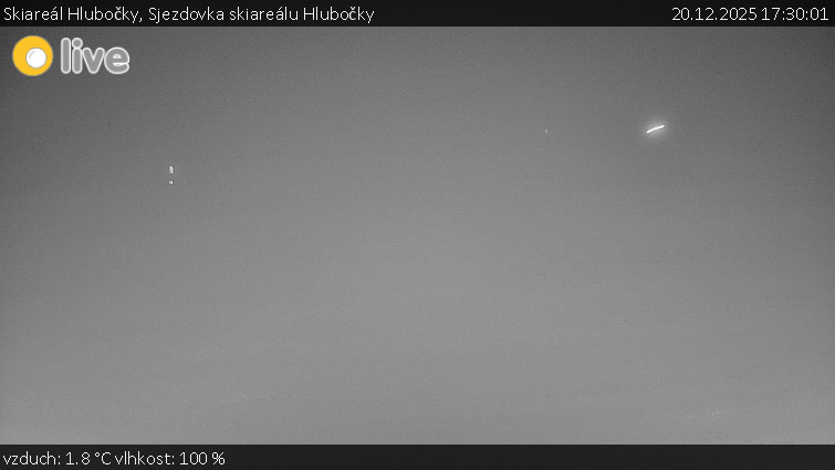 Skiareál Hlubočky - Sjezdovka skiareálu Hlubočky - 20.12.2025 v 17:30