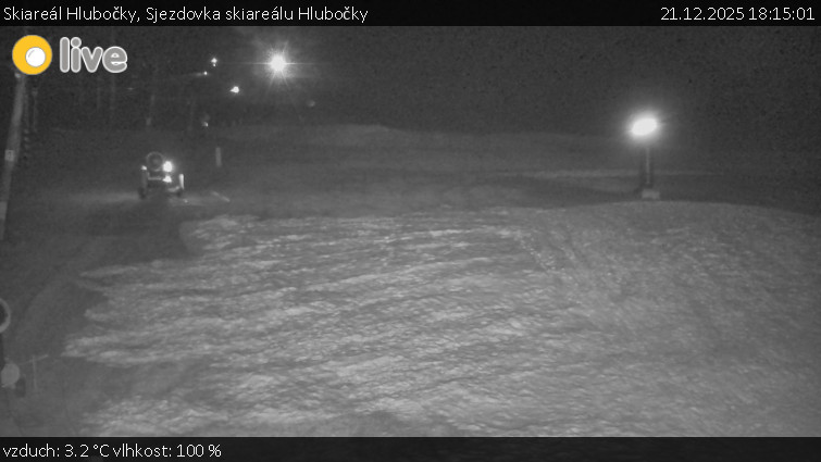 Skiareál Hlubočky - Sjezdovka skiareálu Hlubočky - 21.12.2025 v 18:15