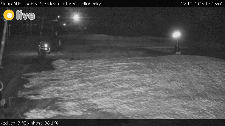 Skiareál Hlubočky - Sjezdovka skiareálu Hlubočky - 22.12.2025 v 17:15