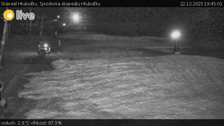 Skiareál Hlubočky - Sjezdovka skiareálu Hlubočky - 22.12.2025 v 19:45