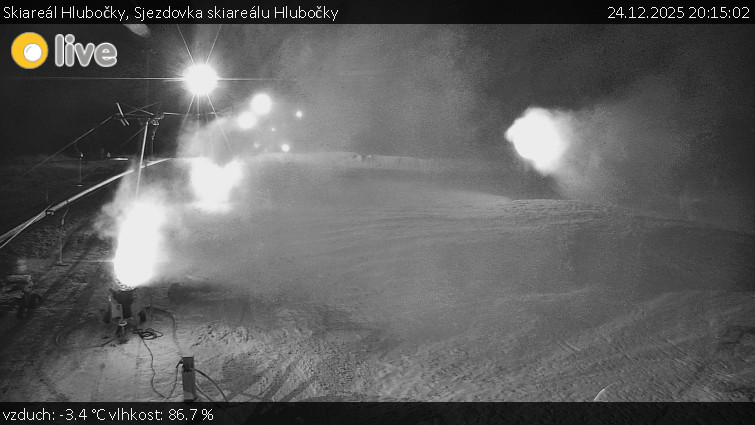 Skiareál Hlubočky - Sjezdovka skiareálu Hlubočky - 24.12.2025 v 20:15