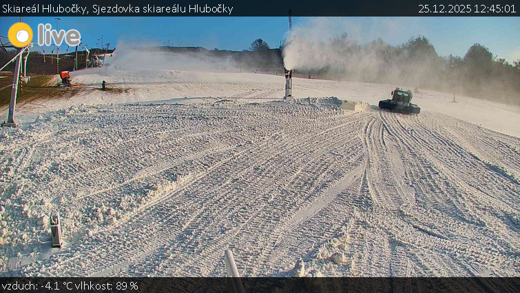 Skiareál Hlubočky - Sjezdovka skiareálu Hlubočky - 25.12.2025 v 12:45