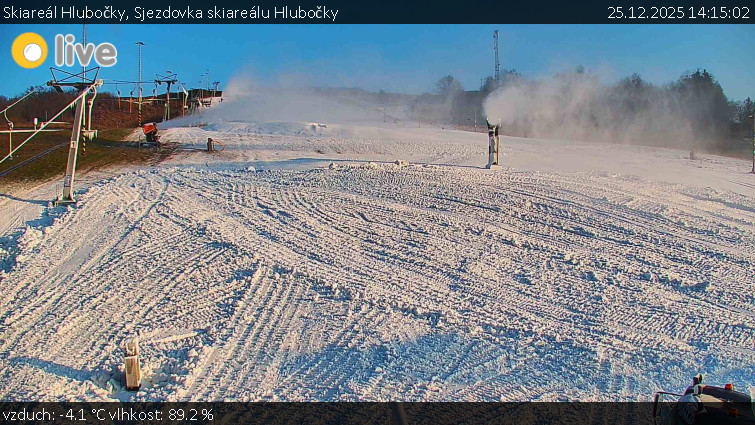 Skiareál Hlubočky - Sjezdovka skiareálu Hlubočky - 25.12.2025 v 14:15
