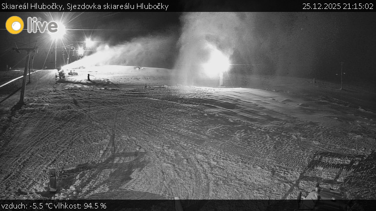 Skiareál Hlubočky - Sjezdovka skiareálu Hlubočky - 25.12.2025 v 21:15