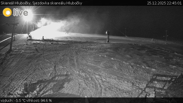 Skiareál Hlubočky - Sjezdovka skiareálu Hlubočky - 25.12.2025 v 22:45