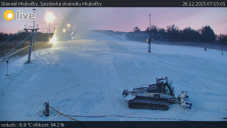 Skiareál Hlubočky - Sjezdovka skiareálu Hlubočky - 26.12.2025 v 07:15