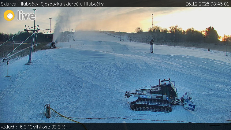 Skiareál Hlubočky - Sjezdovka skiareálu Hlubočky - 26.12.2025 v 08:45