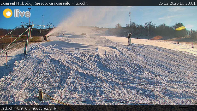 Skiareál Hlubočky - Sjezdovka skiareálu Hlubočky - 26.12.2025 v 10:30