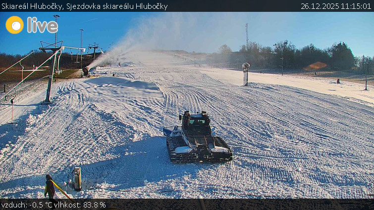 Skiareál Hlubočky - Sjezdovka skiareálu Hlubočky - 26.12.2025 v 11:15