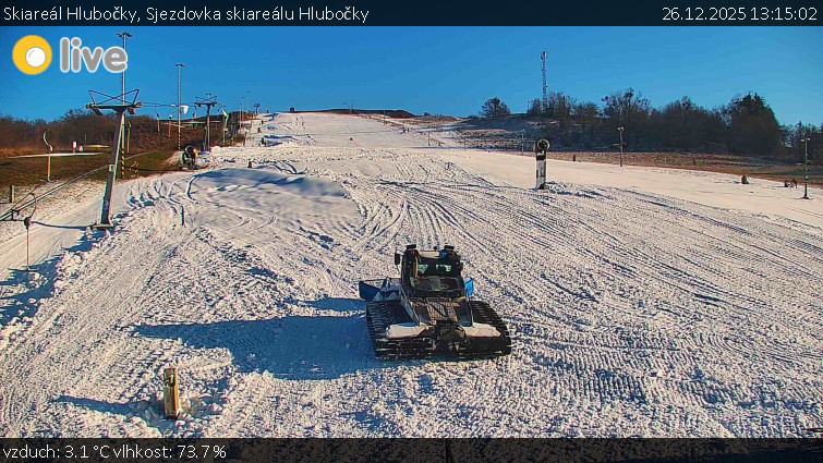 Skiareál Hlubočky - Sjezdovka skiareálu Hlubočky - 26.12.2025 v 13:15