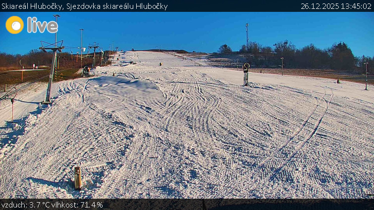 Skiareál Hlubočky - Sjezdovka skiareálu Hlubočky - 26.12.2025 v 13:45