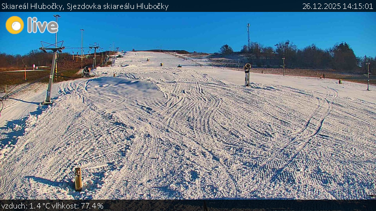 Skiareál Hlubočky - Sjezdovka skiareálu Hlubočky - 26.12.2025 v 14:15