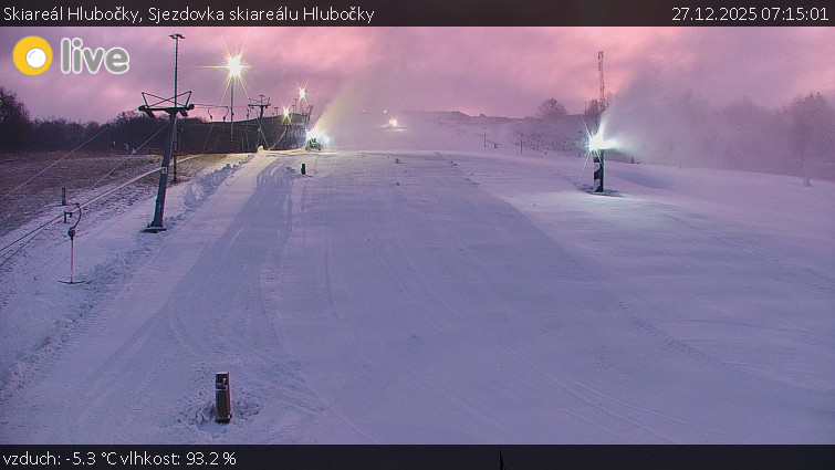 Skiareál Hlubočky - Sjezdovka skiareálu Hlubočky - 27.12.2025 v 07:15
