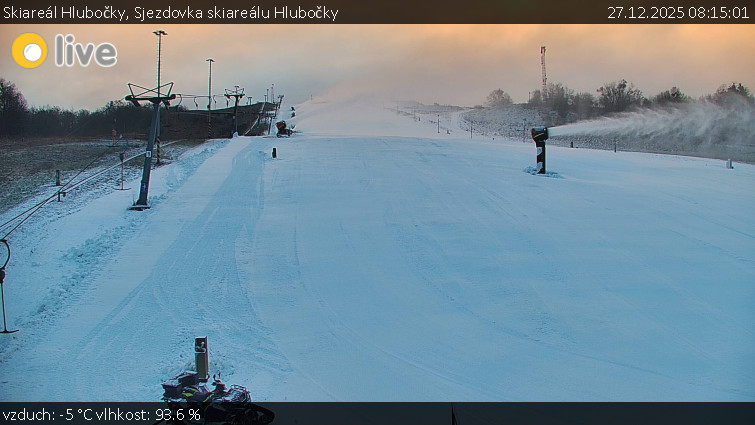 Skiareál Hlubočky - Sjezdovka skiareálu Hlubočky - 27.12.2025 v 08:15