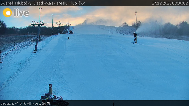 Skiareál Hlubočky - Sjezdovka skiareálu Hlubočky - 27.12.2025 v 08:30