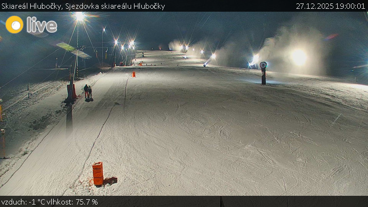Skiareál Hlubočky - Sjezdovka skiareálu Hlubočky - 27.12.2025 v 19:00