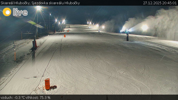 Skiareál Hlubočky - Sjezdovka skiareálu Hlubočky - 27.12.2025 v 20:45