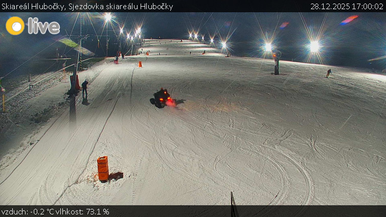 Skiareál Hlubočky - Sjezdovka skiareálu Hlubočky - 28.12.2025 v 17:00