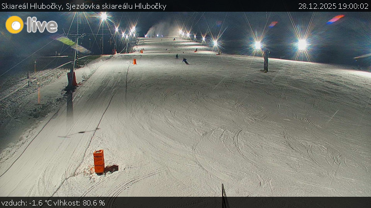 Skiareál Hlubočky - Sjezdovka skiareálu Hlubočky - 28.12.2025 v 19:00