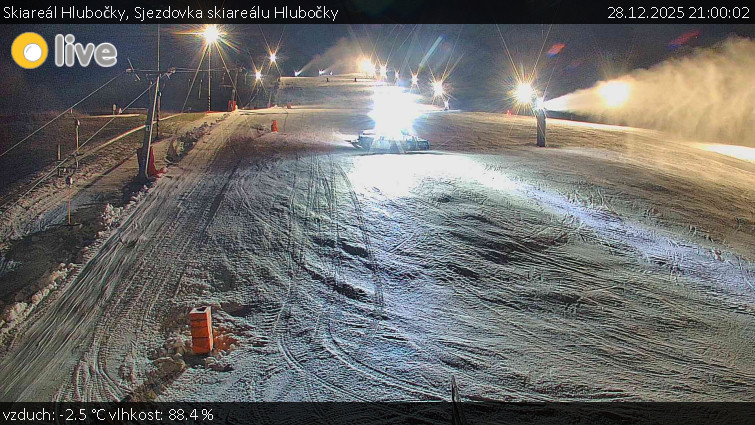 Skiareál Hlubočky - Sjezdovka skiareálu Hlubočky - 28.12.2025 v 21:00