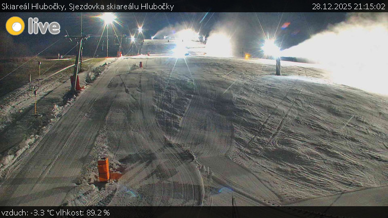 Skiareál Hlubočky - Sjezdovka skiareálu Hlubočky - 28.12.2025 v 21:15